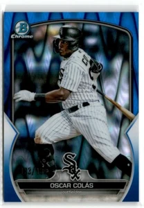 2023 Bowman Chrom Blau Raywave Refraktor Oscar Colás/150 #BCP-13 Chicago Weiß - Bild 1 von 2