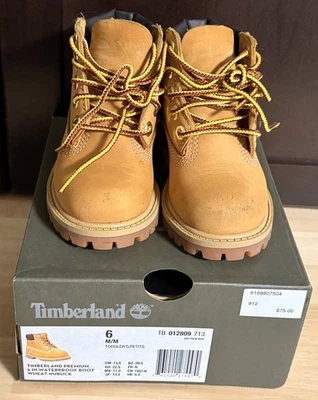 Timberland Wheat 6 pulgadas clásicas premium botas para niños pequeños talla 6 cuero nobuck Foto 1 de 4