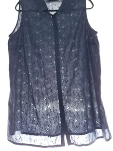 JANET & JOYCE luftige Bluse  Baumwolle D'Blau ärmellos Gr.48 XXL - Bild 1 von 9