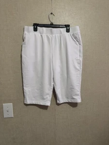 Croft & Barrow Women’s Bermuda Shorts Pull On Sz XL Petite Pockets White - Picture 1 of 5