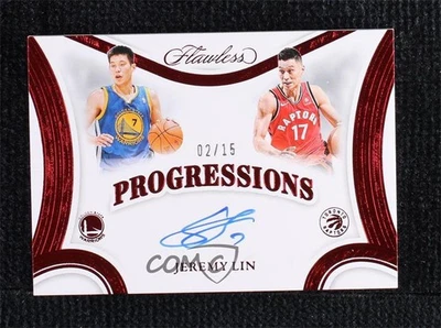 2024 Panini Flawless Progressions Signatures Ruby /15 Jeremy Lin #PRO-LIN Auto - Image 1 of 2