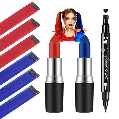 Halloween Costume Accessories for Adult Women Girls Kids Cosplay Makeup, Red and - Image 1 of 4