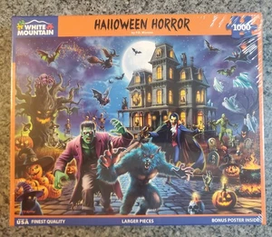 NEW White Mountain HALLOWEEN HORROR 1000 piece puzzle autumn fall - Picture 1 of 6