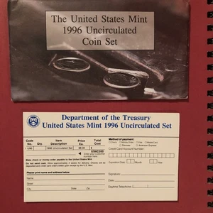1996 US Mint Set 11 Coin P&D Uncirculated with ** 1996 W West Point Dime ** - Picture 1 of 7