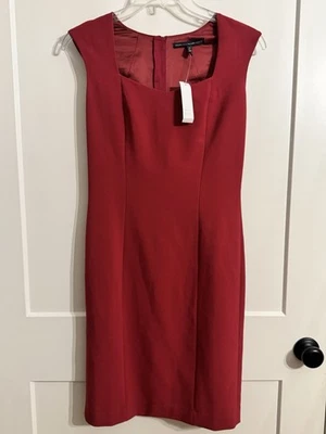 NUEVO CON ETIQUETAS WHBM Talla 6 Clásico y Elegante Vestido Vaina Costura Emperatriz Rojo Vacaciones Foto 1 de 4