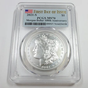 2021 S SAN FRANCISCO PCGS MS70 FDIC - Silver Morgan Dollar $1 US Coin #57191A - Picture 1 of 3