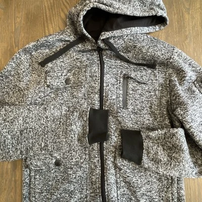 Chaqueta Suéter Vintage Y2K Southpole Gris Polar Cremallera Completa Bolsillos Para Hombre Mediana Foto 1 de 4