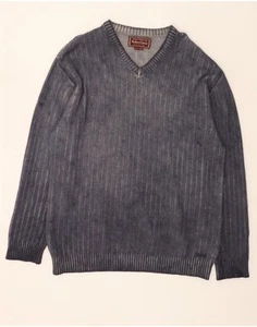 MARLBORO CLASSICS Mens V-Neck Jumper Sweater 3XL Navy Blue Lambswool SY04 - Picture 1 of 3