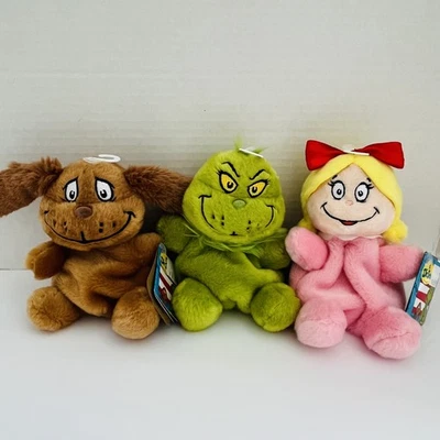 Paquete de 3 piezas de peluche de Navidad Palm Pals Dr. Seuss, Max, Grinch y Cindy Lou Foto 1 de 4