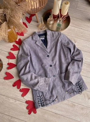 Chaqueta de Gamuza Salvatore Ferragamo Talla IT44 / US10 - Cuero Aspecto Denim Foto 1 de 4