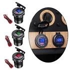 USB Port Car Charger LED Display Fast Charging Voltage Monitor Waterproof