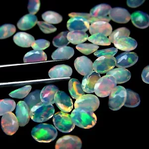 Natural Ethiopian Welo Fire Opal Faceted Oval Loose Gemstone All Sizes Lot - Picture 1 of 12