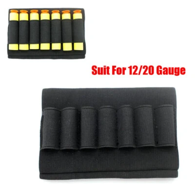7 Round 12/20 Gauge Shotgun Buttstock Shell Holder Elastic Ammo Tactical Holster - Image 1 of 4