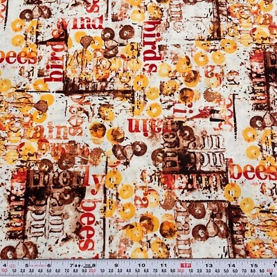 Pollinator Wordplay Bees Birds for RJR Fabrics Cotton by the HALF YARD - Image 1 of 2