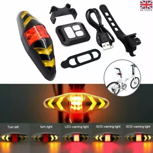 More details for bike turn signals light front and rear led indicator w/ wireless remote kit uk