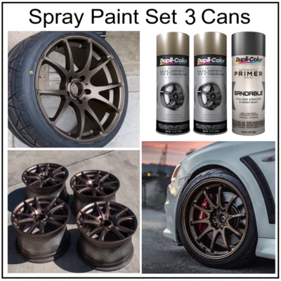 Matte Bronze Wheels Rims Spray Paint +Primer Coating 3 Cans - Free Import Fees - Image 1 of 4