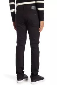 Jeans uomo Hudson Blake zip Fly slim gamba dritta nuovi con etichette taglia 33 in nero $ 198 NUOVI - Foto 1 di 12