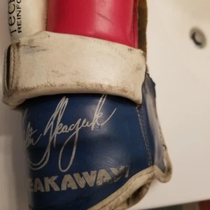 Vintage Pair Walt Tkaczuk Leather Hockey Gloves Franklin 6707 Rangers /Tuff-Cuff - Picture 1 of 5
