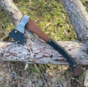 Ascia in acciaio fatta a mano "KONUNG", ascia da caccia, campeggio barbuto Tomahawk - Foto 1 di 7
