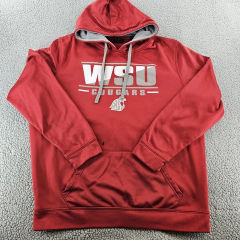 Washington State Cougars Hoodie Mens XL Red Graphic Print Logo Long Sleeve Cover
