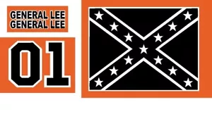 JUEGO DE CALCOMANÍAS DUKES OF HAZZARD GENERAL LEE TECHO BANNER 01 - Imagen 1 de 1