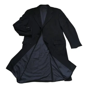 Vintage Burberry London Trench Coat Black Wool Jacket Size 54 - Picture 1 of 12