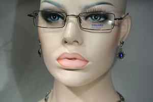 Size Large Silver & Purple Chrome COLORS 'Maths' Rectangular Glasses Frames - Picture 1 of 12