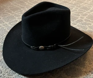 Bailey Tucson 100% Wool 7 Black Cowboy Hat~ Satin Lining - Picture 1 of 8