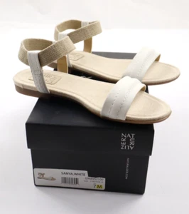 Naturalizer Women's 7M Sanya White Slip On Ankle Strap Open Toe Sandals Shoes - Picture 1 of 10