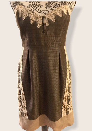 Abito Anthropologie Moulinette Soeurs & Vetements taglia 4 tortora e beige