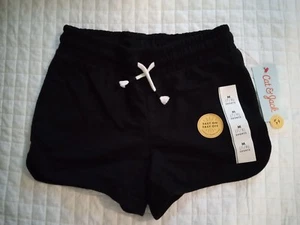 Cat & Jack Girls Black Pull On Shorts Elastic Drawstring Waistband Size M (7/8) - Picture 1 of 2