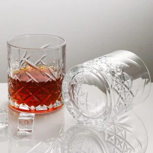 Crystal Glasses Whiskey Bourbon Scotch Tumbler Drink Glass Gift Box 2 Pack - Picture 1 of 6