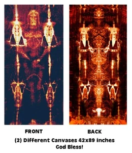 SHROUD OF TURIN ACTUAL SIZE!!!! Back&Front - 42x89" Highest Quality ART Canvas - Picture 1 of 4
