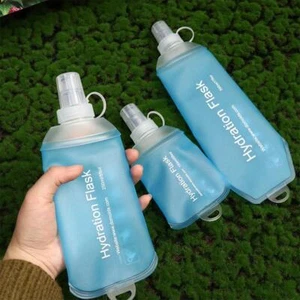 Soft Flask Bottles Foldable Water Bottle Collapsible Water Pouch 500/250/150ML - Picture 1 of 15