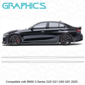 Fits BMW 3-Series G20 G21 G80 G81 Side Alpina Style Pin Stripe Graphic Decal M3 - Picture 1 of 9