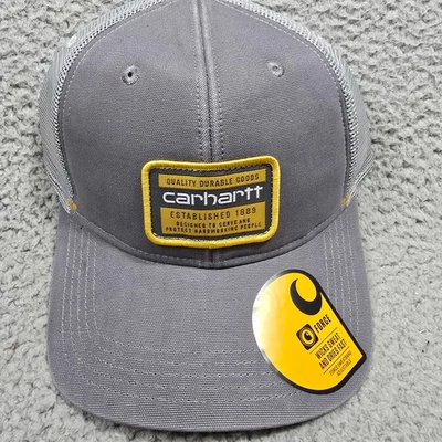 Sombrero Carhartt Duradero Snap Back OS Gris Para Hombre Parche Trabajo Lona Malla Fuerza Nuevo con Etiquetas Foto 1 de 4