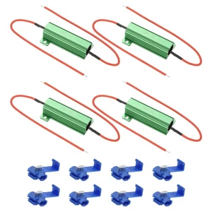 50W 8 Ohm Aluminum Shell Resistor, 4Pcs Housing Resistor with Clips, Green - Imagen 1 de 6