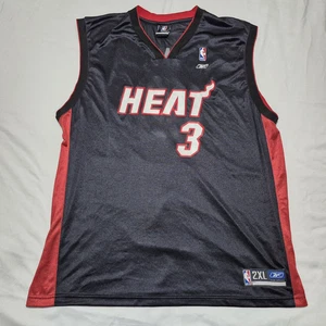 Dwayne Wade Miami Heat #3 NBA Reebok Jersey Men's 2XL Black Basketball - Picture 1 of 8