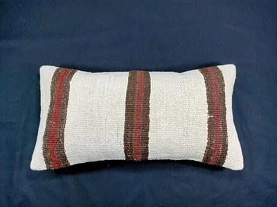 Home Decorative Handmade 12x24 Tribal Vintage Turkish Kilim Pillow Cover E75 - Image 1 of 4