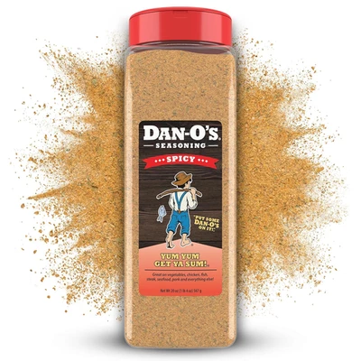 Spicy Dan-O's Condimento Original Todo Natural Bajo en Sodio Sin MSG (20 oz) Frotamiento Seco Foto 1 de 4