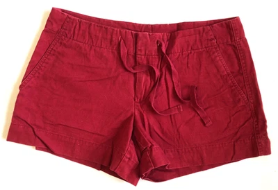 Pantalones cortos para mujer GAP talla 10 (33x3,5) algodón rojo cordón tiro medio frente plano Foto 1 de 4