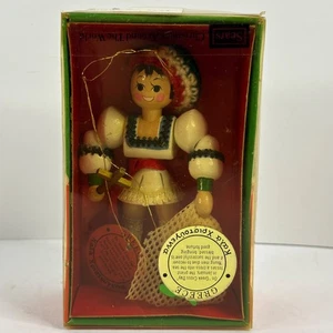 Vintage 1980er Sears Weihnachten um die Welt Griechenland Holz Weihnachtsschmuck - Bild 1 von 5