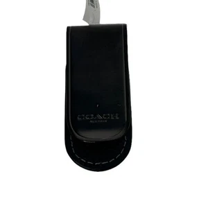 Coach money clip  Crossgrain leather new Gunmetal/Black - Picture 1 of 4