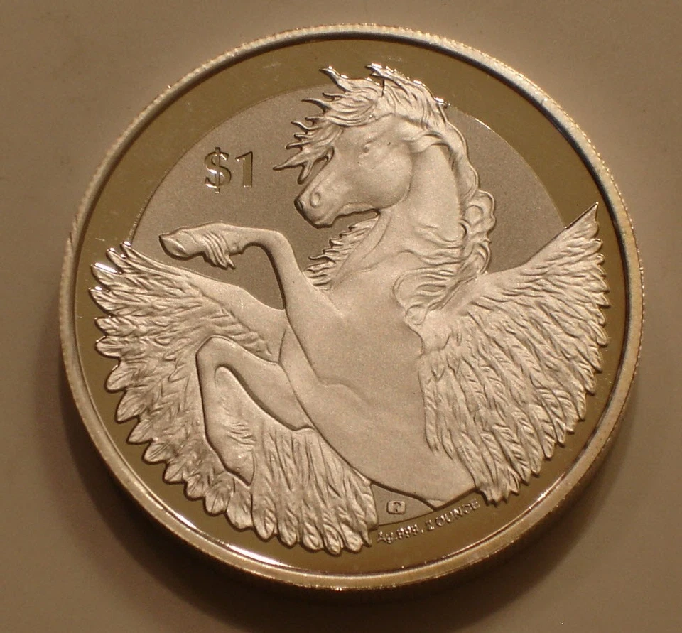 2018 Silver $1 One Dollar  of British Virgin Islands PEGASUS  2 oz .999 SILVER - Image 1 of 2