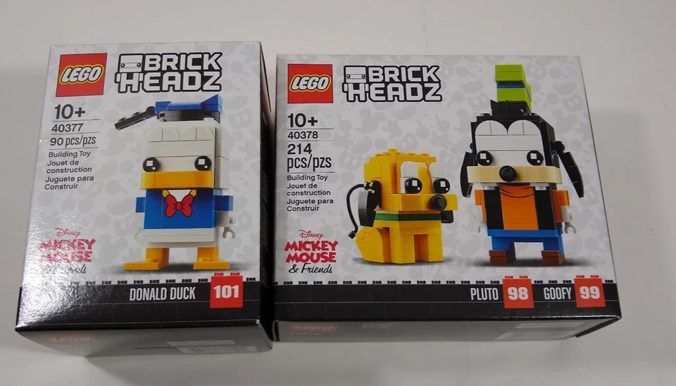 Lego Lote Disney Pato Donald 40377, Goofy y Pluto 40378 Brickheadz NUEVO SELLADO Foto 1 de 4