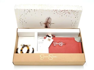Jessica Simpson Stay Wild & Stay Together Carnelian Red Wallet Leopard Earrings - Picture 1 of 6