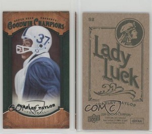 2014 Upper Deck Goodwin Champions Mini Green Lady Luck Back Charley Taylor HOF