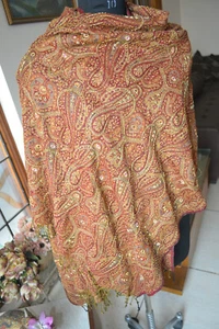 MODA PARA MUJER CAHMER~CHAL BORDADO~ Cuentas JAMAVAR PASHMINA: 16 DISEÑOS - Imagen 1 de 7