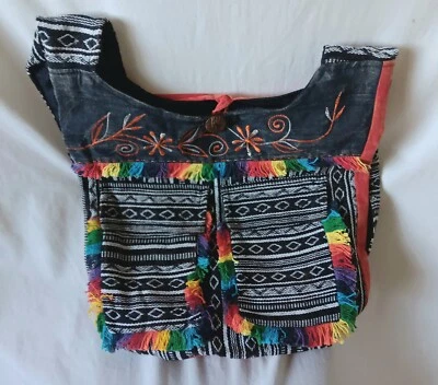 Boho Hippie Purse – Crossbody Fringed Cotton Festival Bag Handmade Nepal - Image 1 of 4