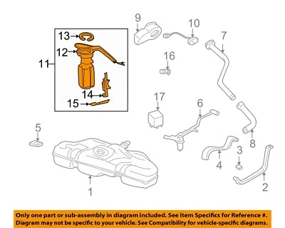 Used Fuel Pump fits: 1999 Pontiac Sunfire Pump Assembly Grade A - Image 1 of 3
